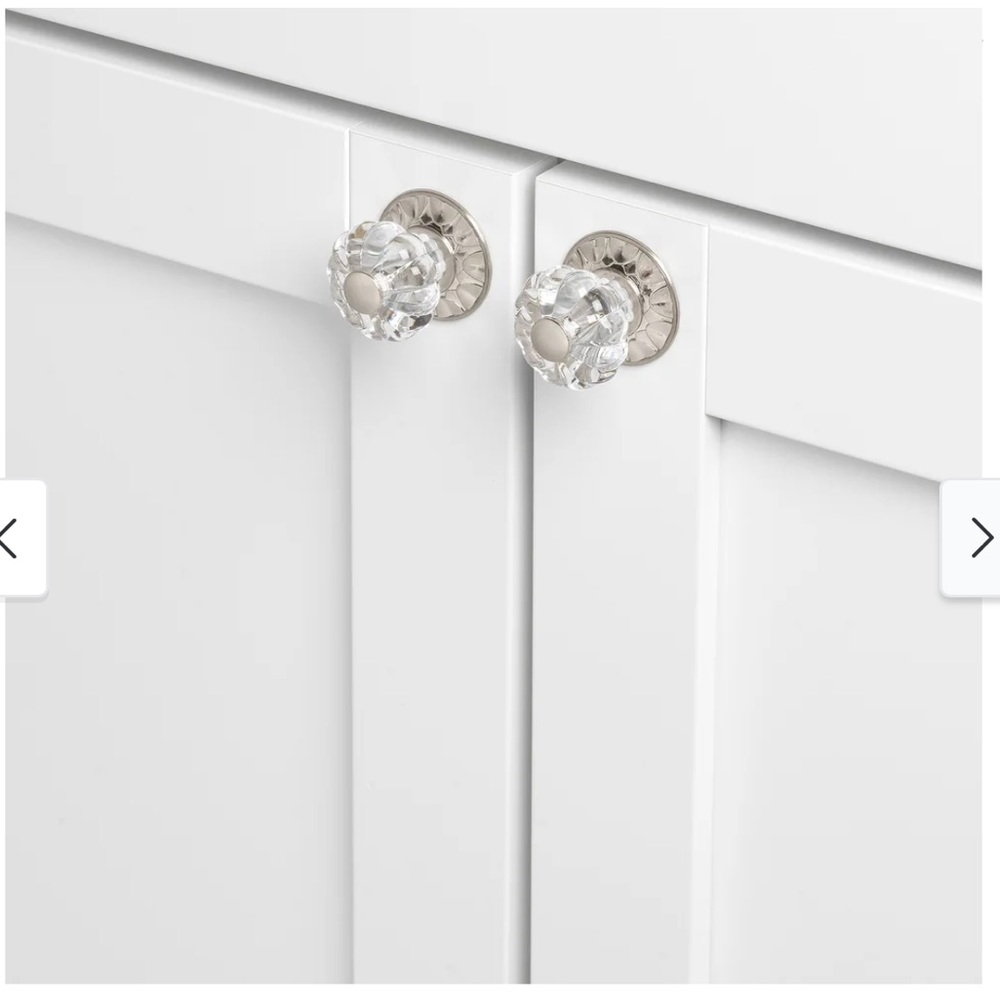 GlideRite 1.25-inch Clear Acrylic Knob Satin Nickel (Pack of 10)
